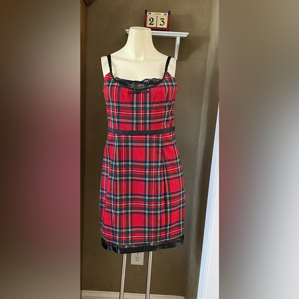 Charlotte Russe Plaid Mini Women’s Dress 90’s Style size L